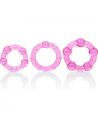 California Exotic Novelties Transparent Island Rings - Набор эрекционных колец, 3 шт (розовый)
